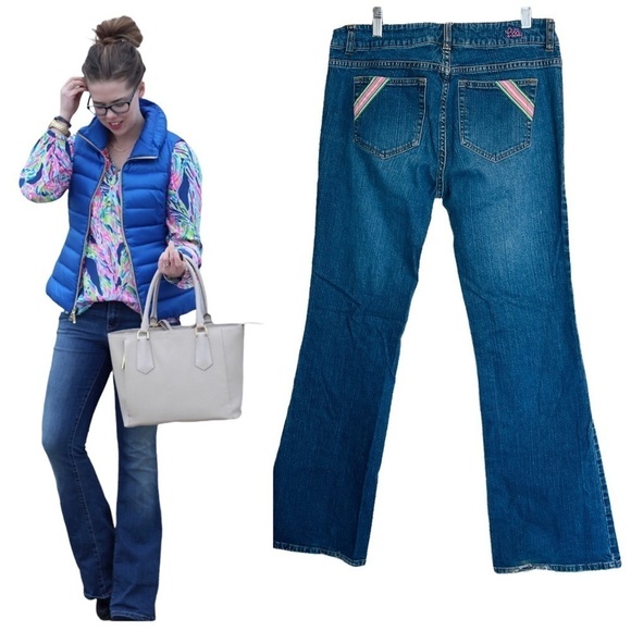 Lilly Pulitzer Denim - LILLY Pulitzer Vintage Dark Wash Mid Rise Bootcut Jeans Womens 8